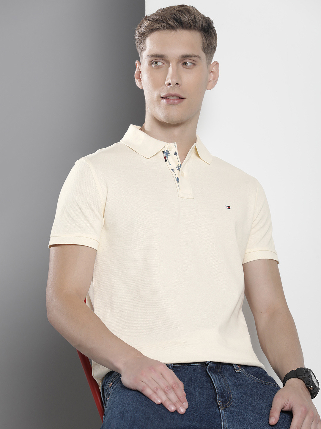 

Tommy Hilfiger Polo Collar T-shirt, Cream