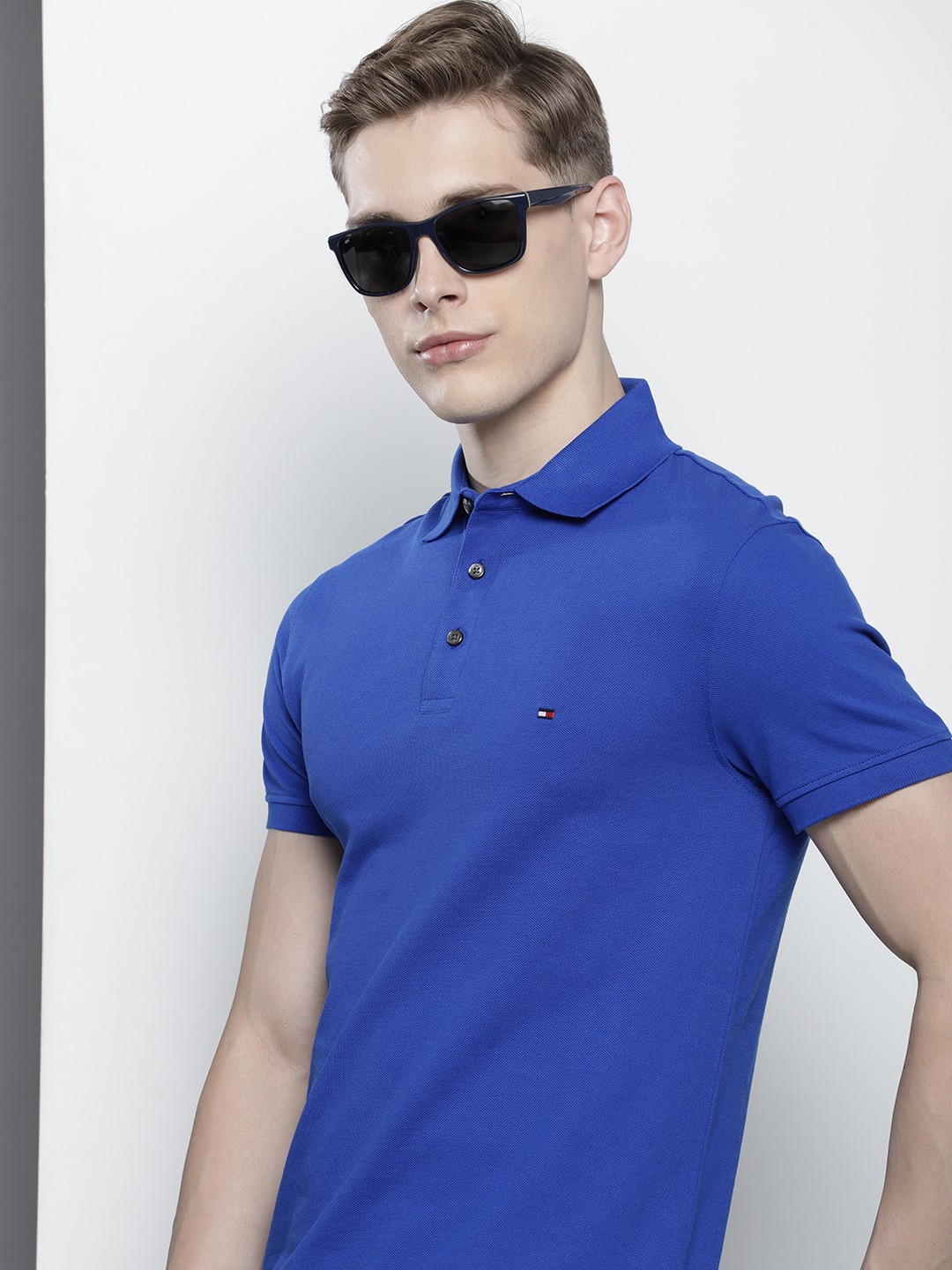 

Tommy Hilfiger Solid Polo Collar Slim Fit T-shirt, Blue