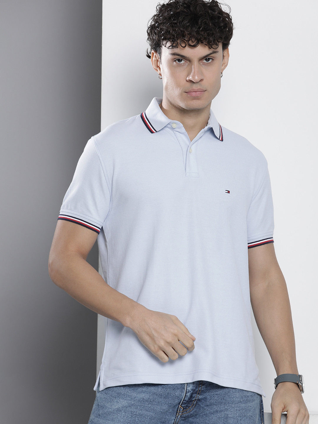 

Tommy Hilfiger Solid Short Sleeves Polo Collar T-shirt, Blue