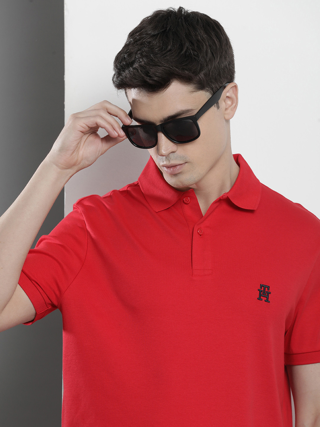 

Tommy Hilfiger Pure Cotton Polo Collar Casual T-shirt, Red