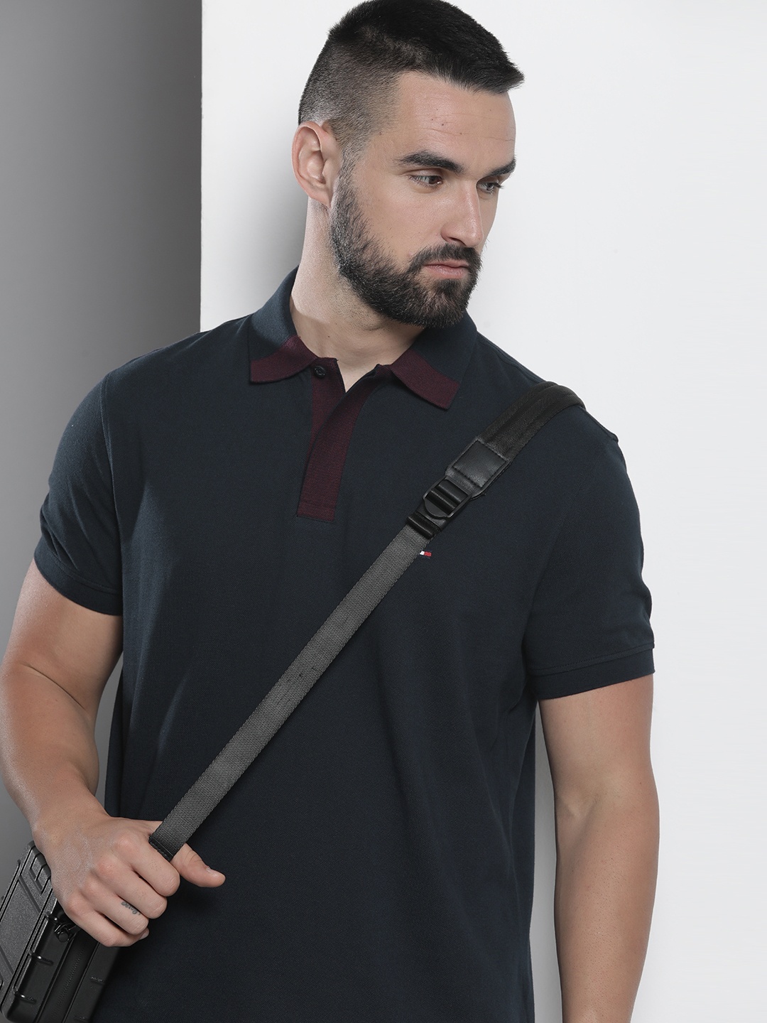 

Tommy Hilfiger Pure Cotton Polo Collar Casual T-shirt, Navy blue