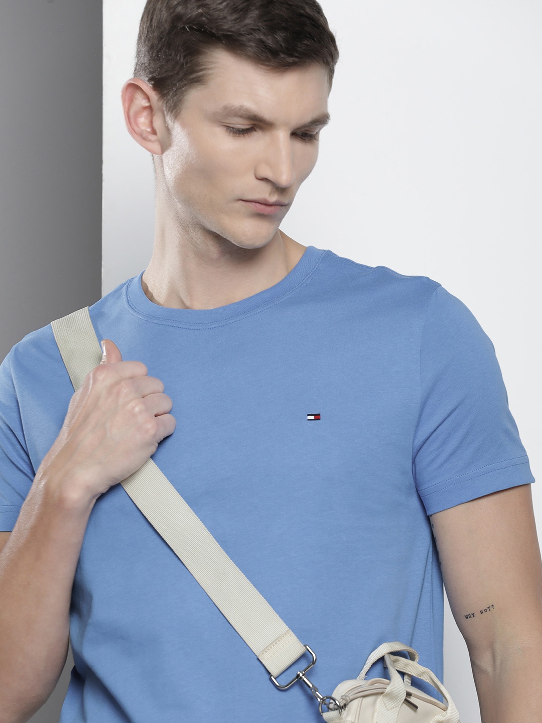 

Tommy Hilfiger Pure Cotton Slim Fit Casual T-shirt, Blue