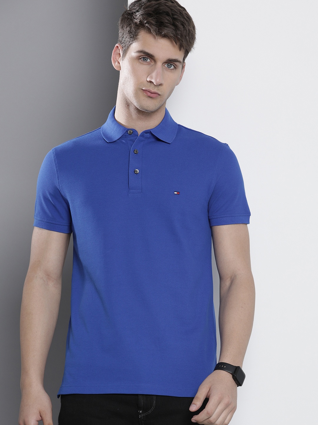 

Tommy Hilfiger Solid Polo Collar Slim Fit T-shirt, Blue