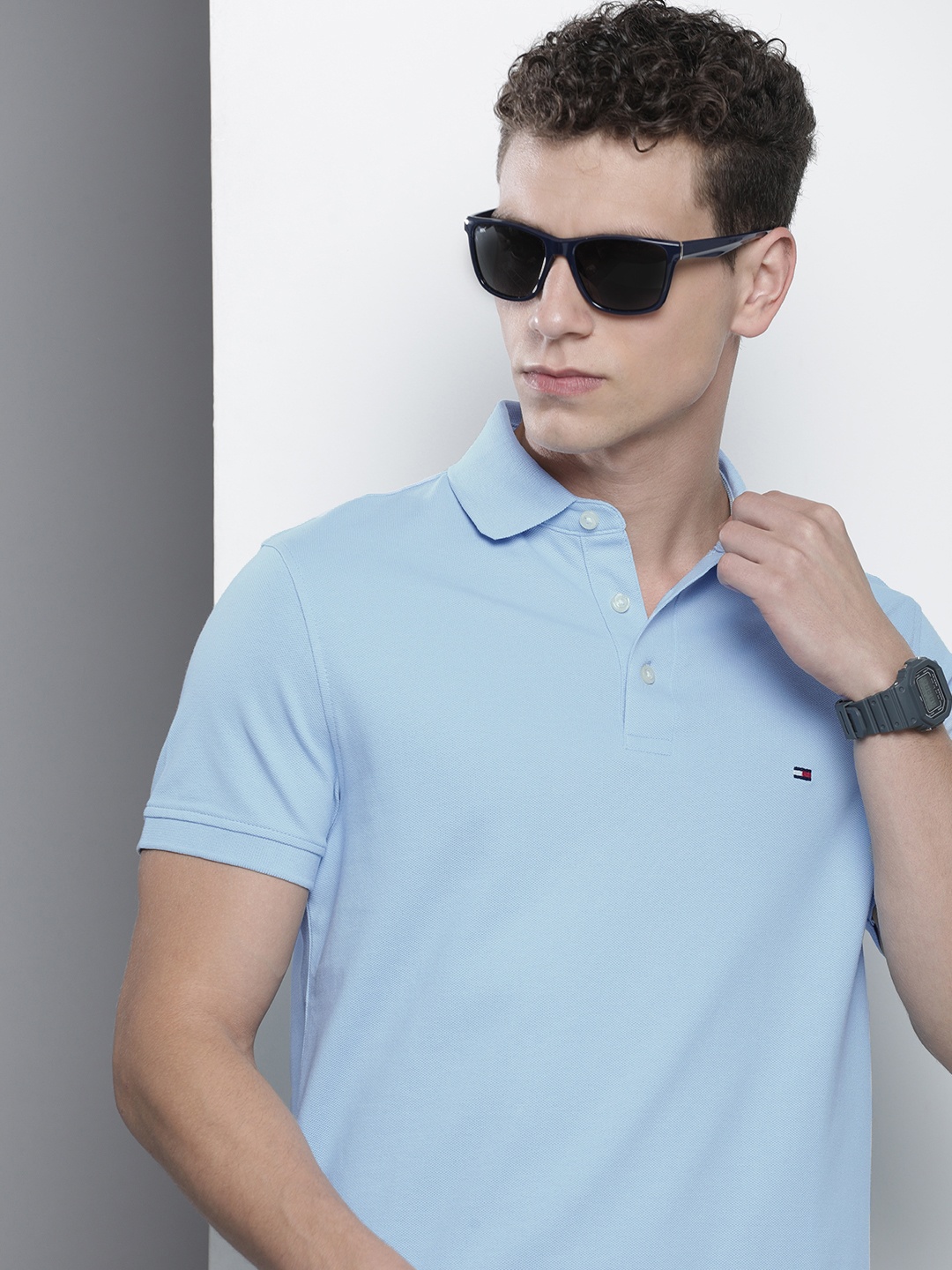 

Tommy Hilfiger Solid Polo Collar Slim Fit T-shirt, Blue