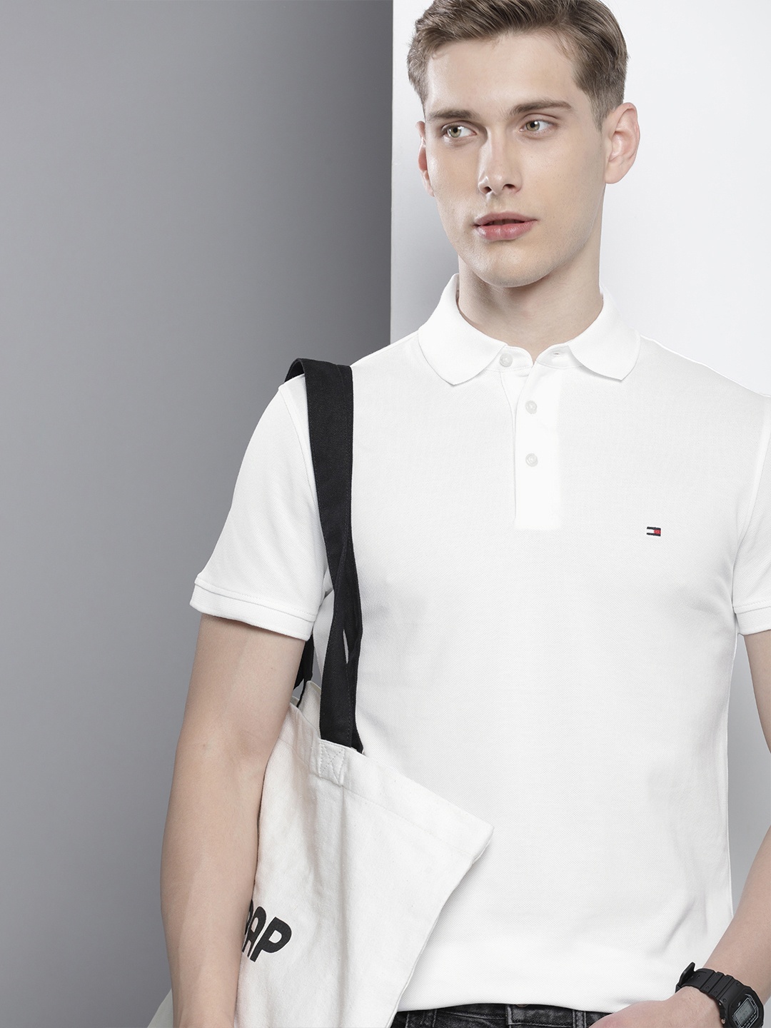 

Tommy Hilfiger Solid Polo Collar Slim Fit T-shirt, White