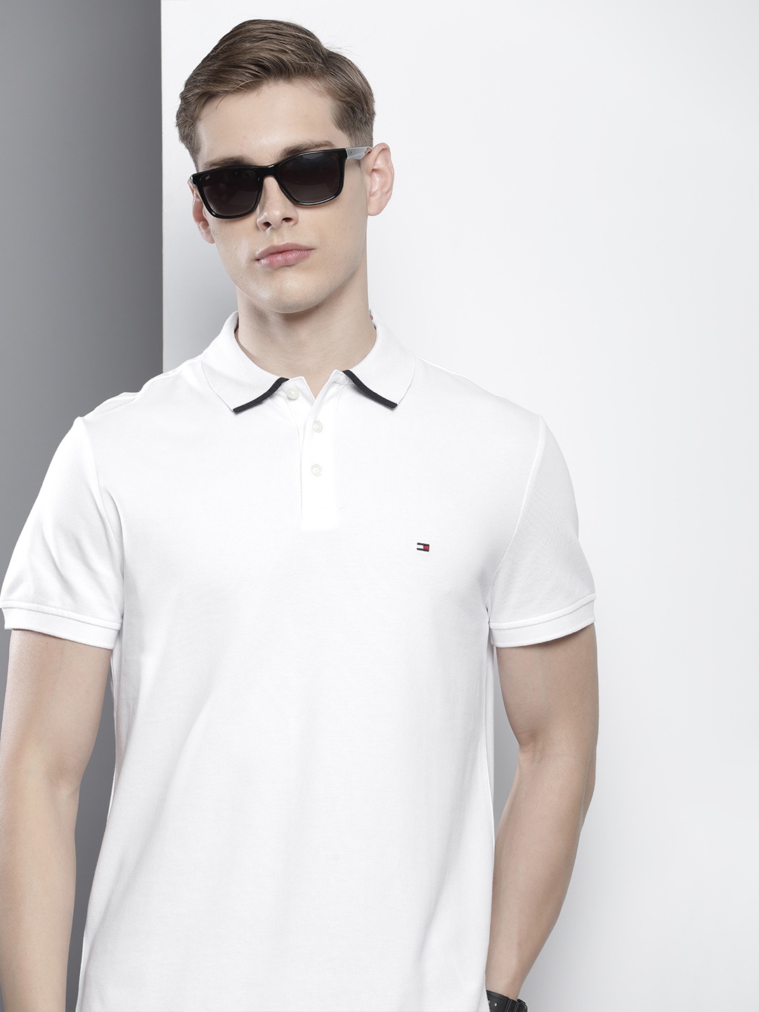 

Tommy Hilfiger Solid Polo Collar Casual T-shirt, White