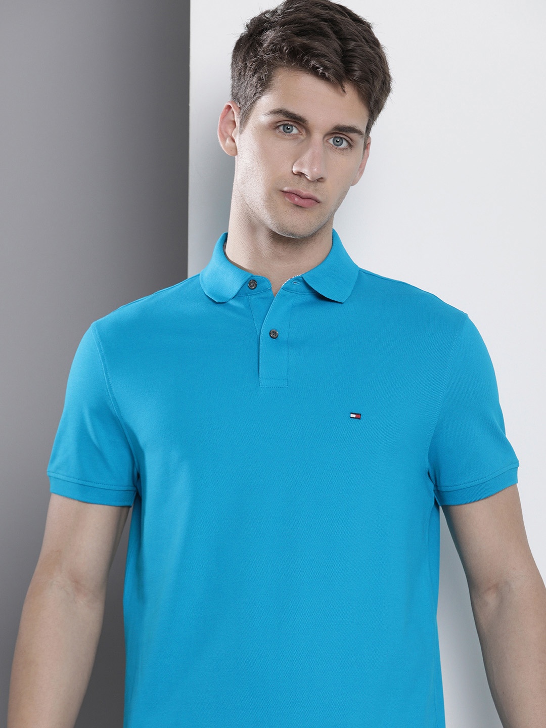 

Tommy Hilfiger Solid Polo Collar Casual T-shirt, Blue