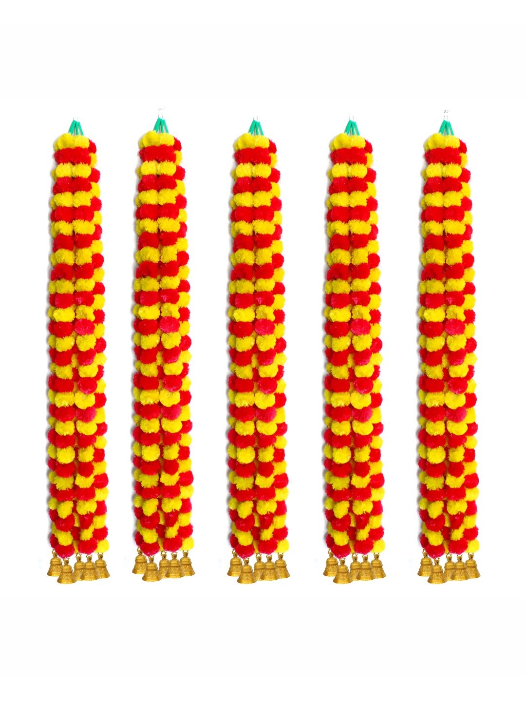 

iHandikart Red & Yellow 25-Pcs Hanging Marigold Artificial Flower