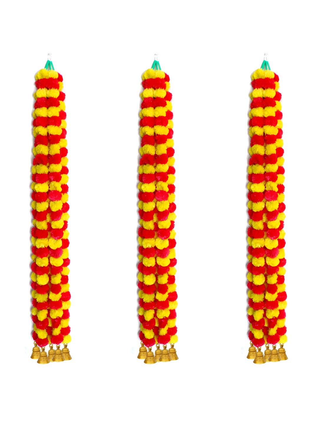 

iHandikart Red & Yellow 15-Pcs Hanging Marigold Artificial Flower