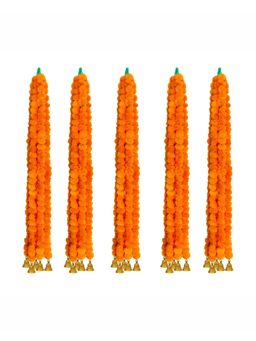 

iHandikart Orange & Gold-tone 25-Pcs Hanging Marigold Artificial Flower