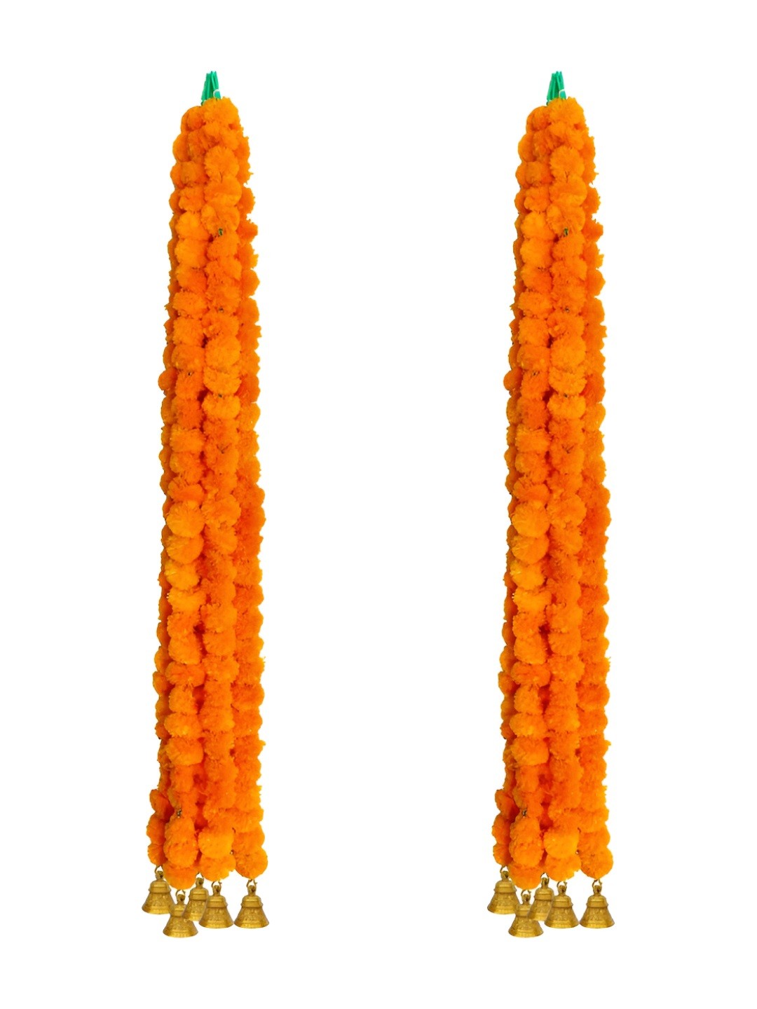 

iHandikart Orange & Gold-Tone10-Pcs Hanging Marigold Artificial Flower