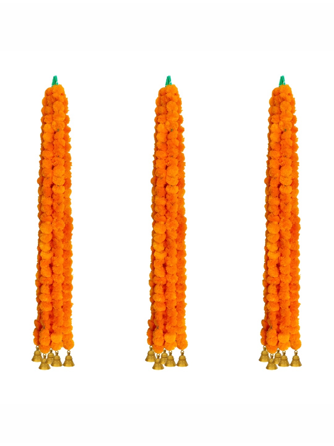 

iHandikart Orange &Gold-Tone15-Pcs Hanging Marigold Artificial Flower