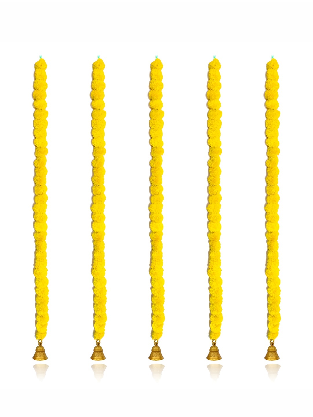 

iHandikart Yellow & Green 5-Pcs Hanging Marigold Artificial Flower