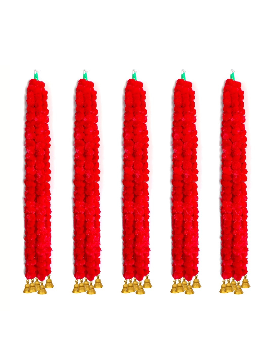 

iHandikart Red & Gold-Tone 25-Pcs Hanging Marigold Artificial Flower