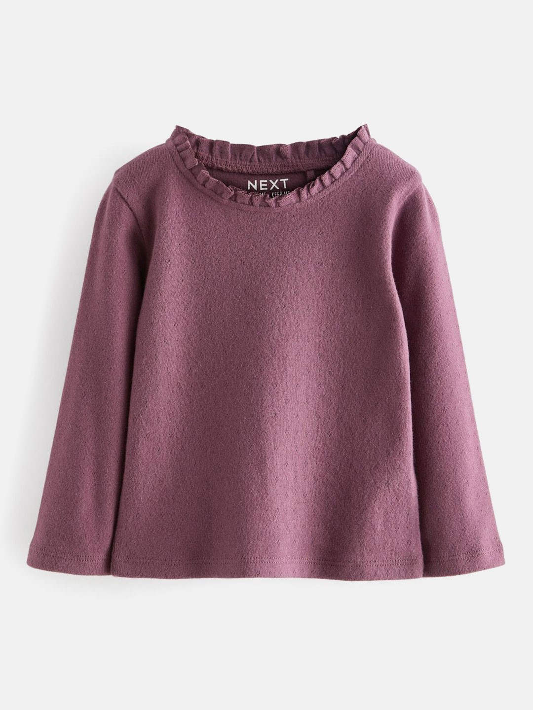 

NEXT Girls Solid Pure Cotton T-shirt, Purple