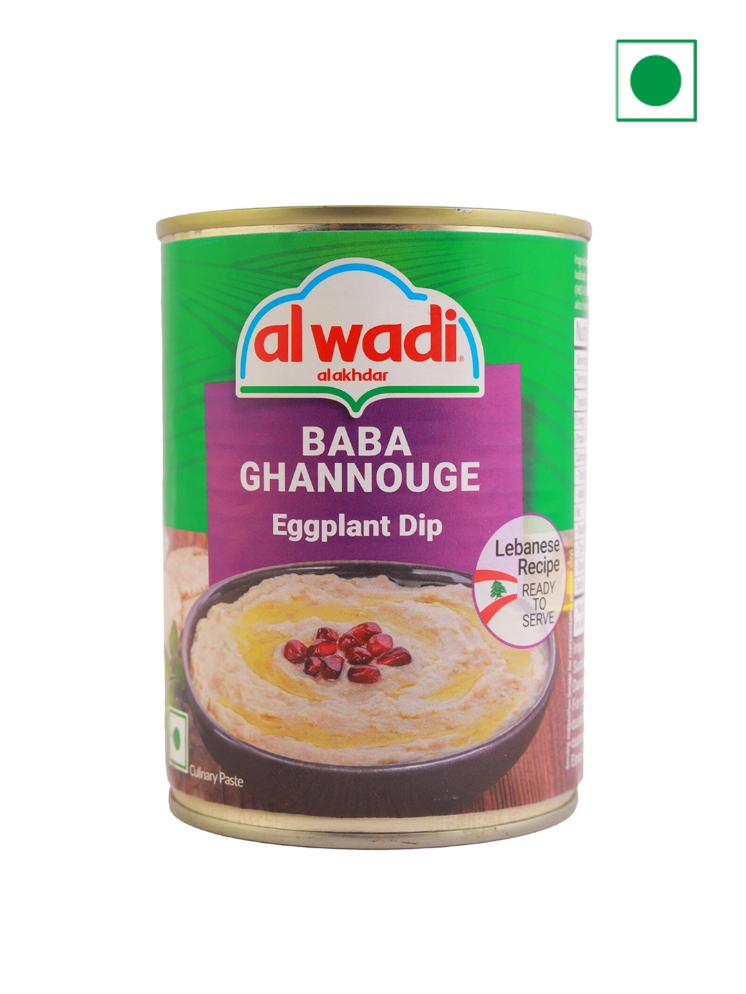 

Al Wadi Baba Ghannouge Eggplant Dip-385g, Green