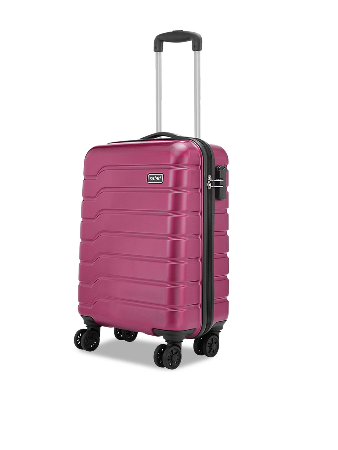 

Safari Ozone Textured 360-Degree Rotation Shoe Pocket Hard-Sided Trolley Suitcase 56 cm, Burgundy