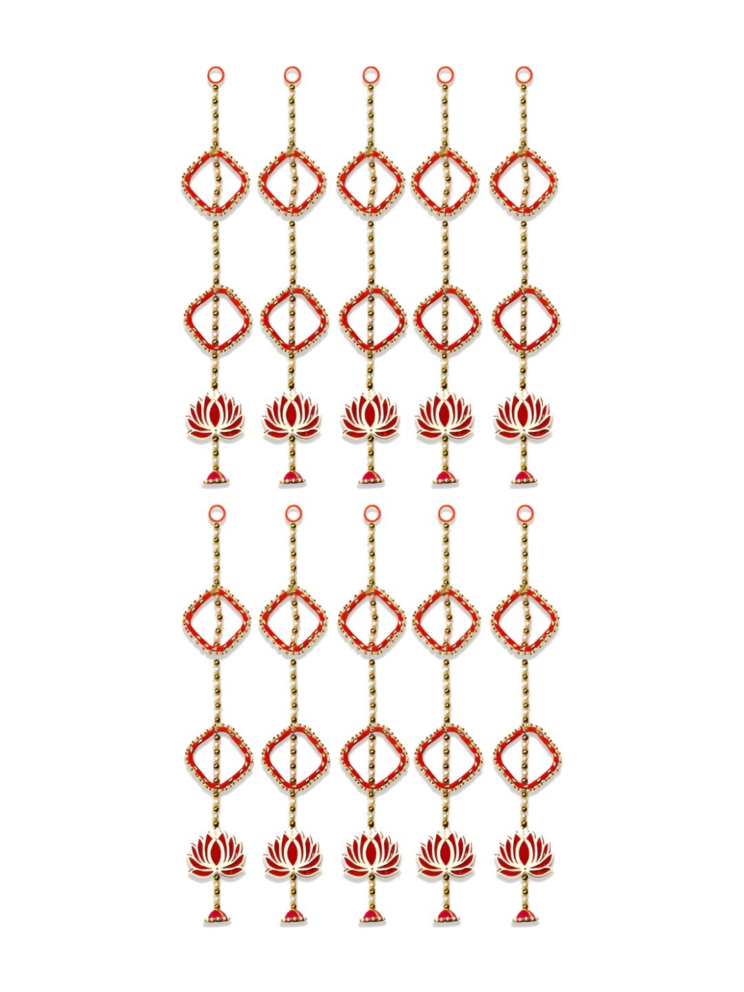 

iHandikart Red 10 Pieces Hanging Festive Decor