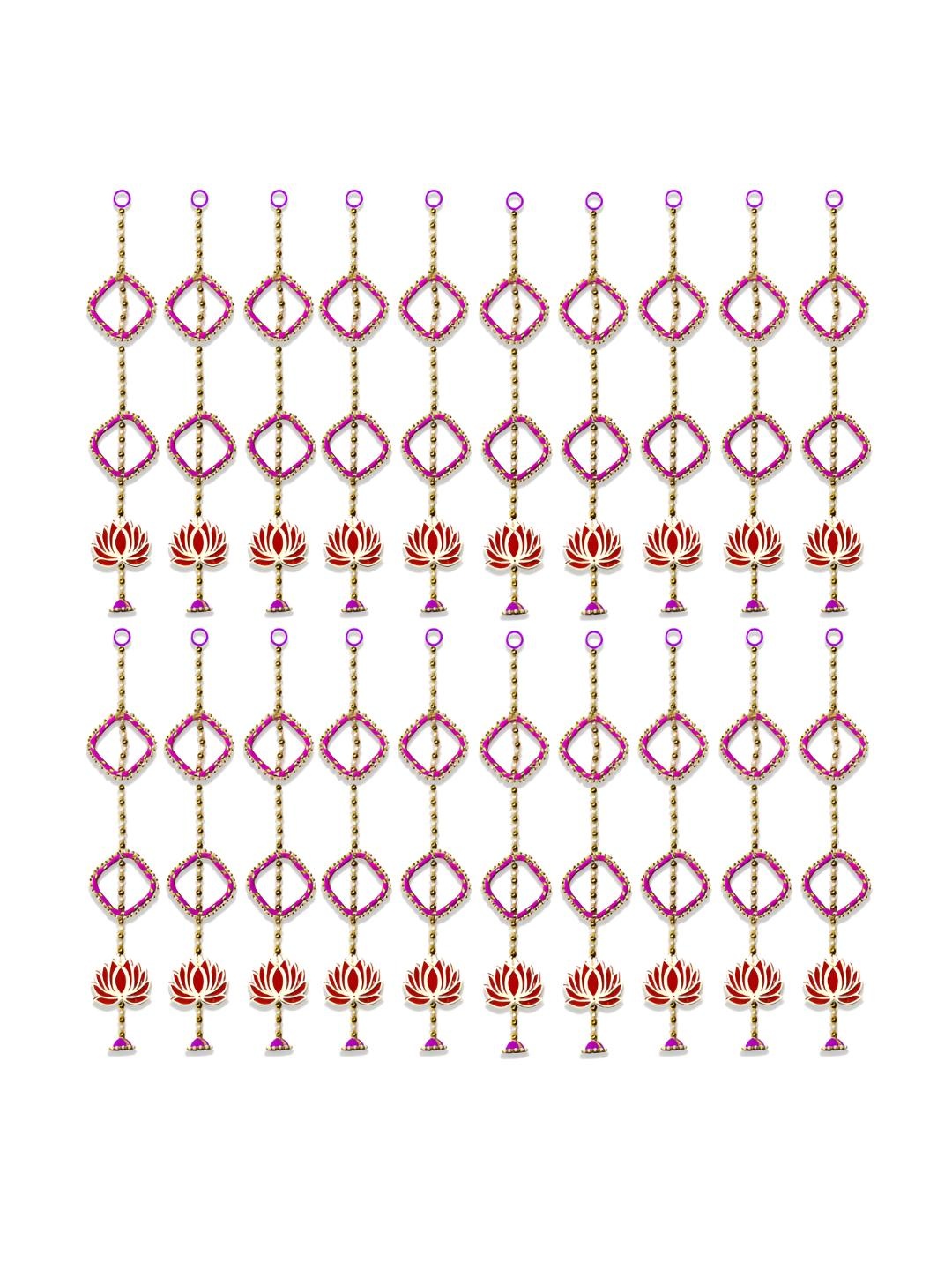 

iHandikart Red & Pink 20 Pieces Hanging Artificial Flower