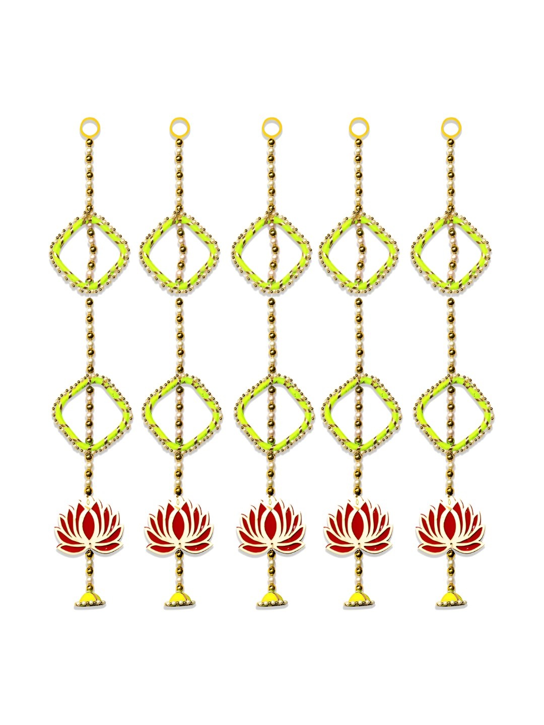 

iHandikart Yellow 5 Pieces Hanging Artificial Flower