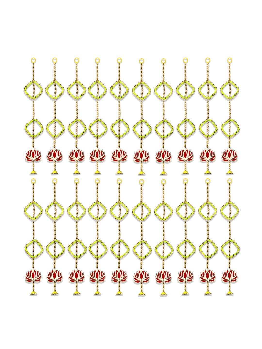 

iHandikart Yellow & Red 20 Pieces Hanging Artificial Flower