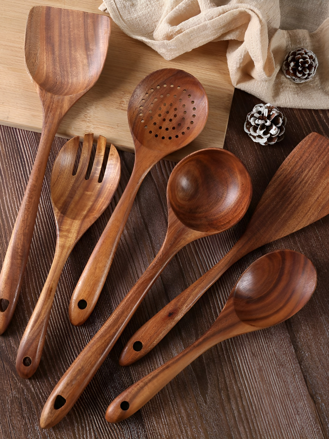 

natureCRAFTS Brown 6 Pcs Wooden Spatula