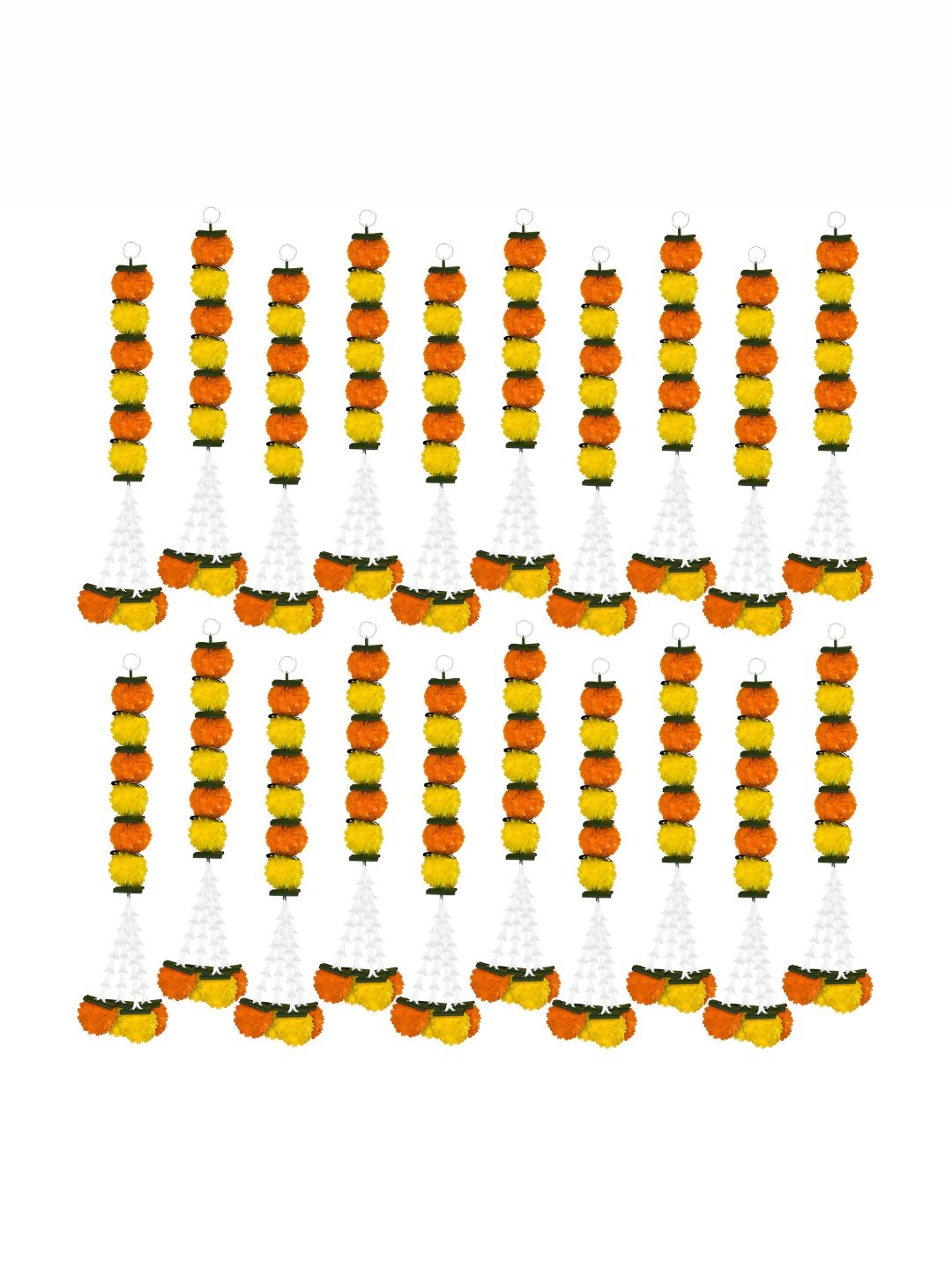 

iHandikart Yellow 50 Pieces Hanging Marigold With Tuberose Jhumka Artificial Flower