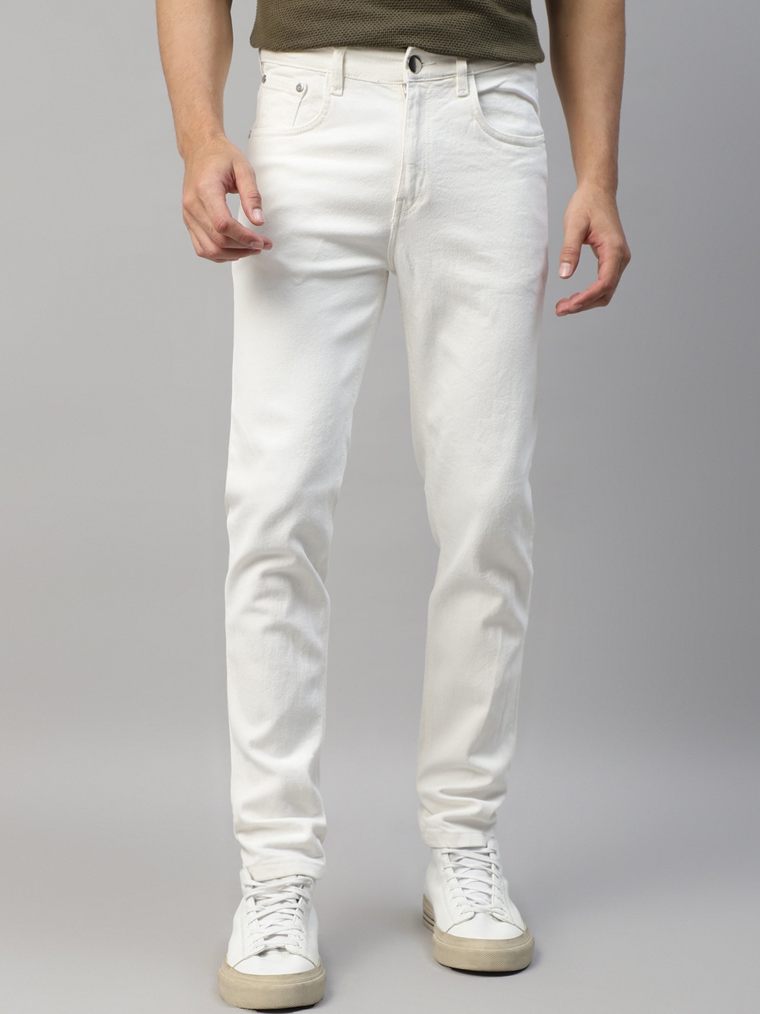 

Kook N Keech Men White Skinny Fit Cotton Denim Jeans