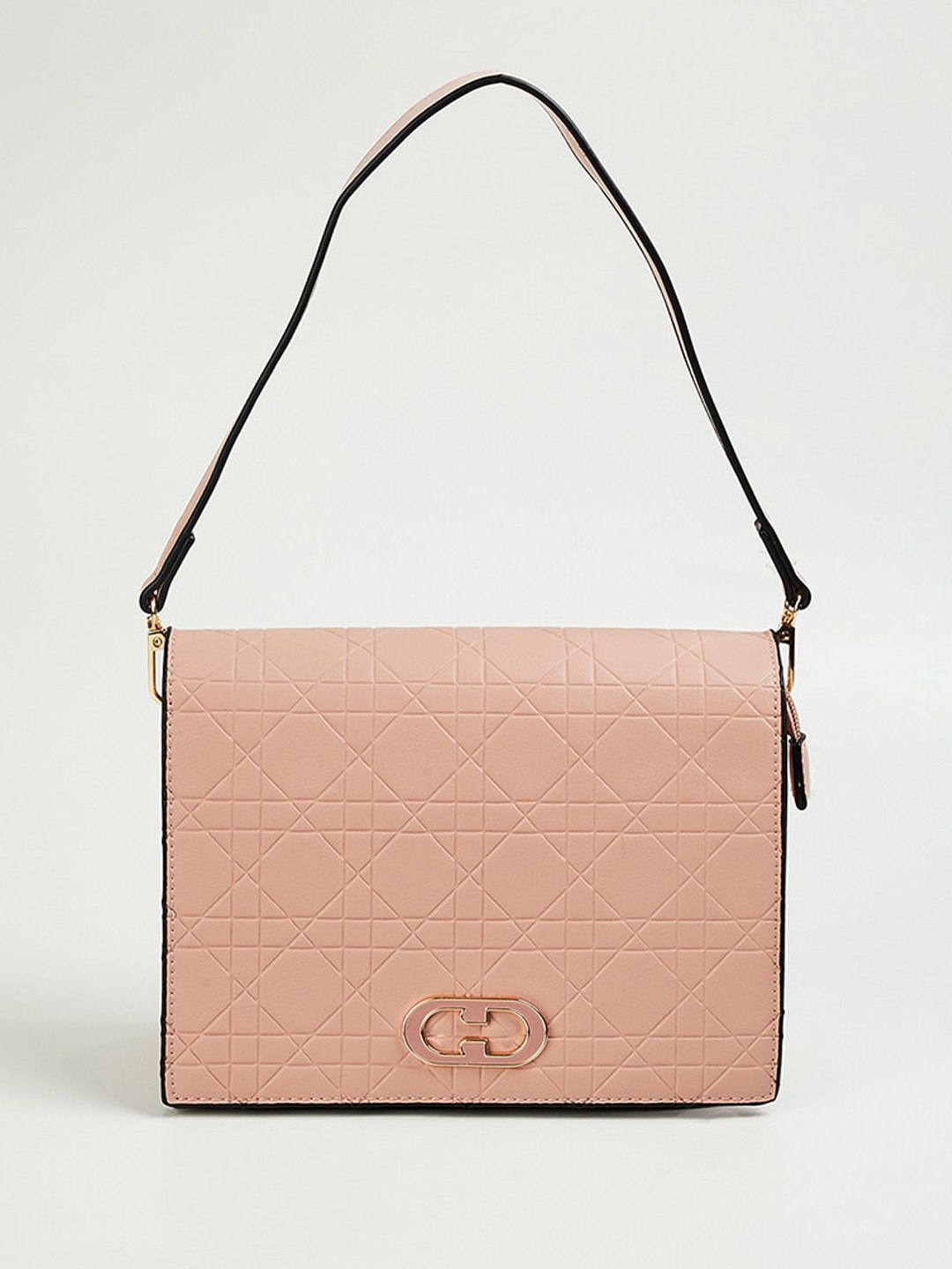 

CODE by Lifestyle Textured Structured Sling Bag, Pink