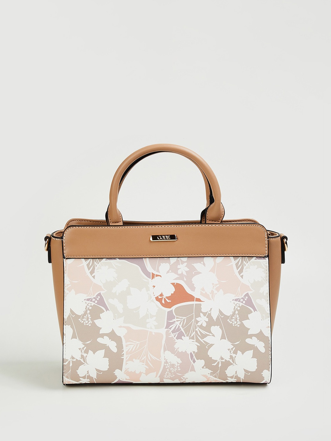 

CODE by Lifestyle Floral Printed Structured Handheld Bag, Brown