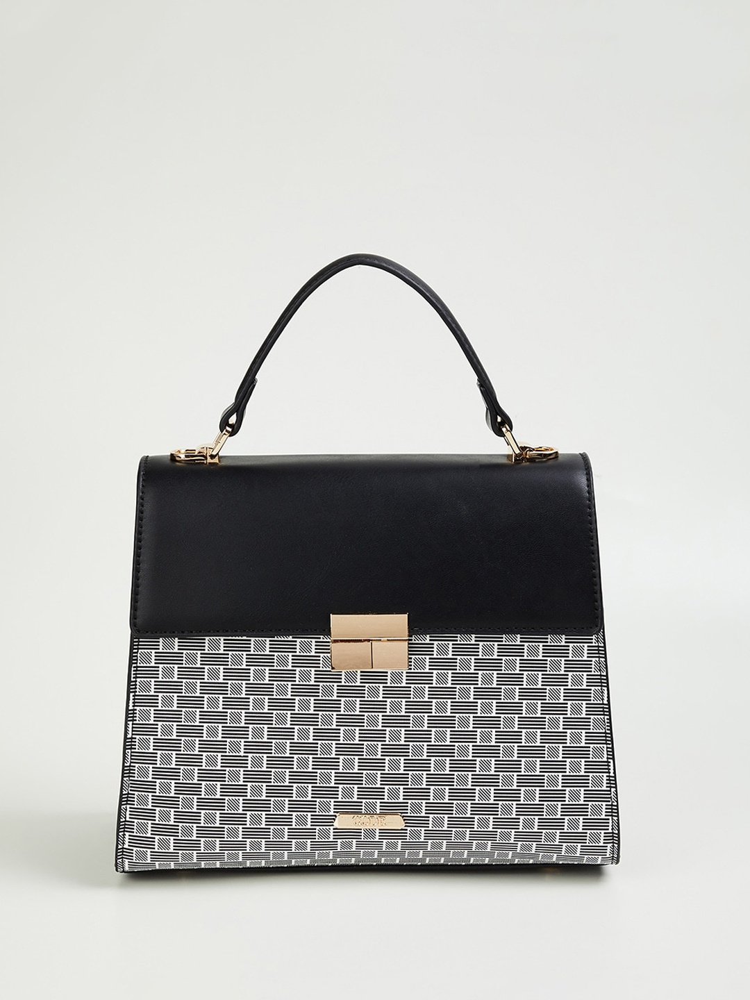 

CODE by Lifestyle Geometric Printed Structured Handheld Bag, Black
