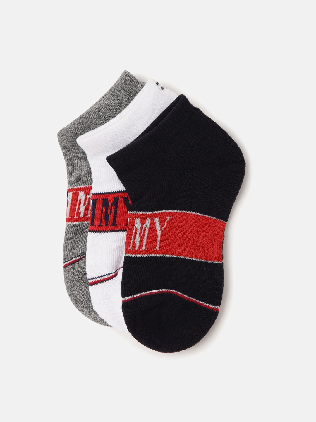 

Tommy Hilfiger Boys Pack Of 3 Patterned Ankle-Length Socks, Black