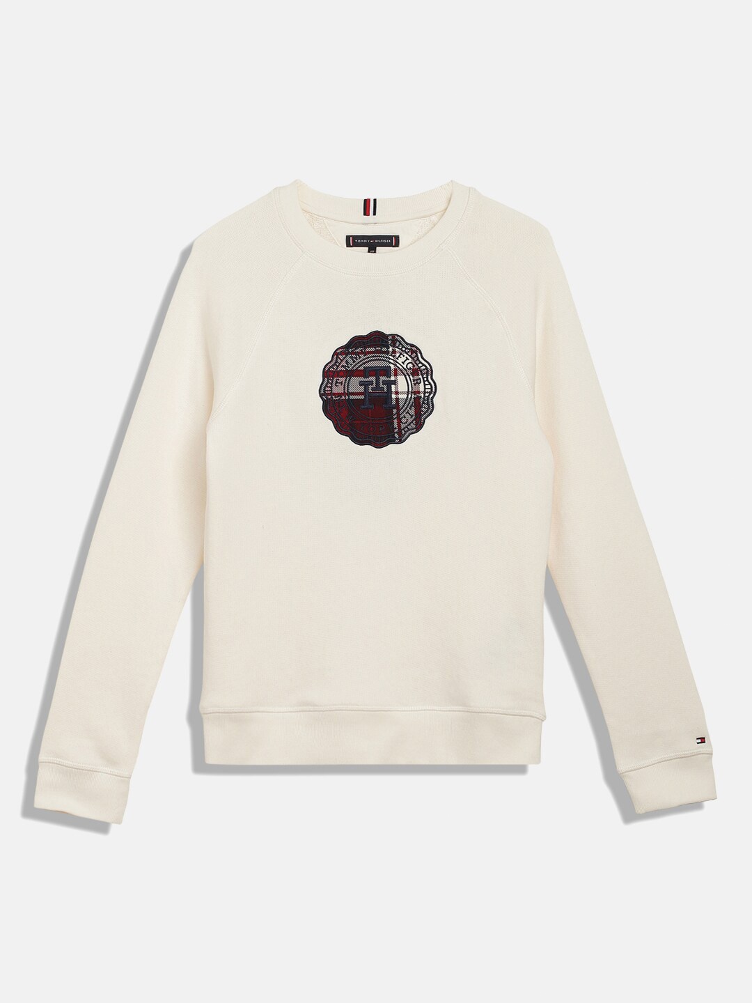 

Tommy Hilfiger Boys Typography Printed Pure Cotton Pullover, White