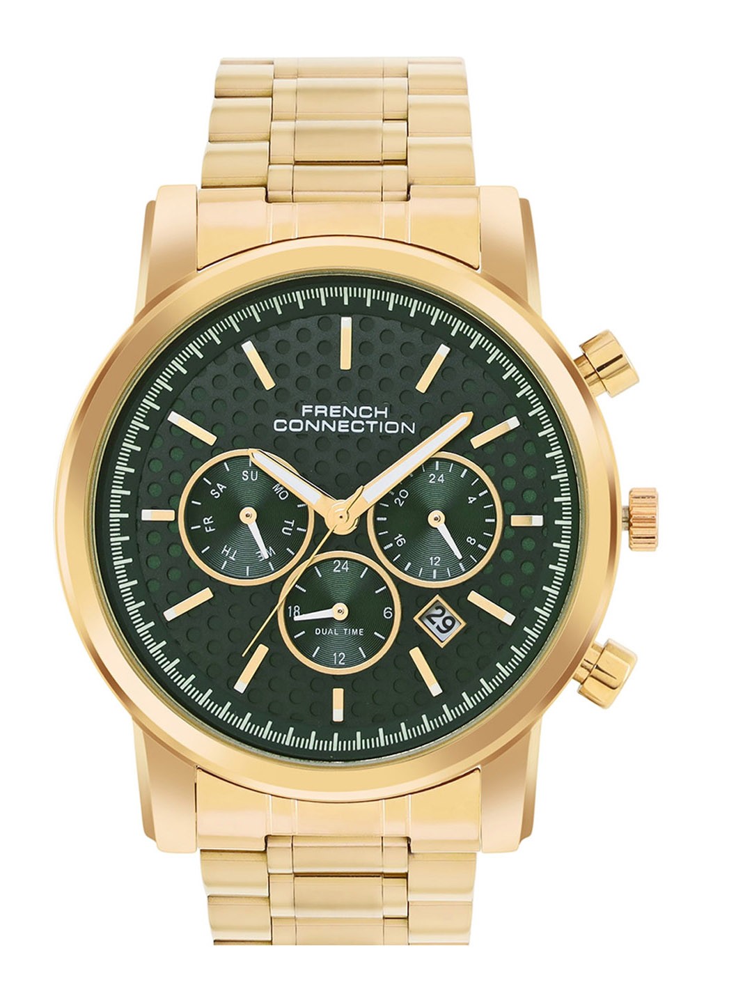 

French Connection Men Stainless Steel Straps Analogue Multi Function Watch FCN059D, Gold