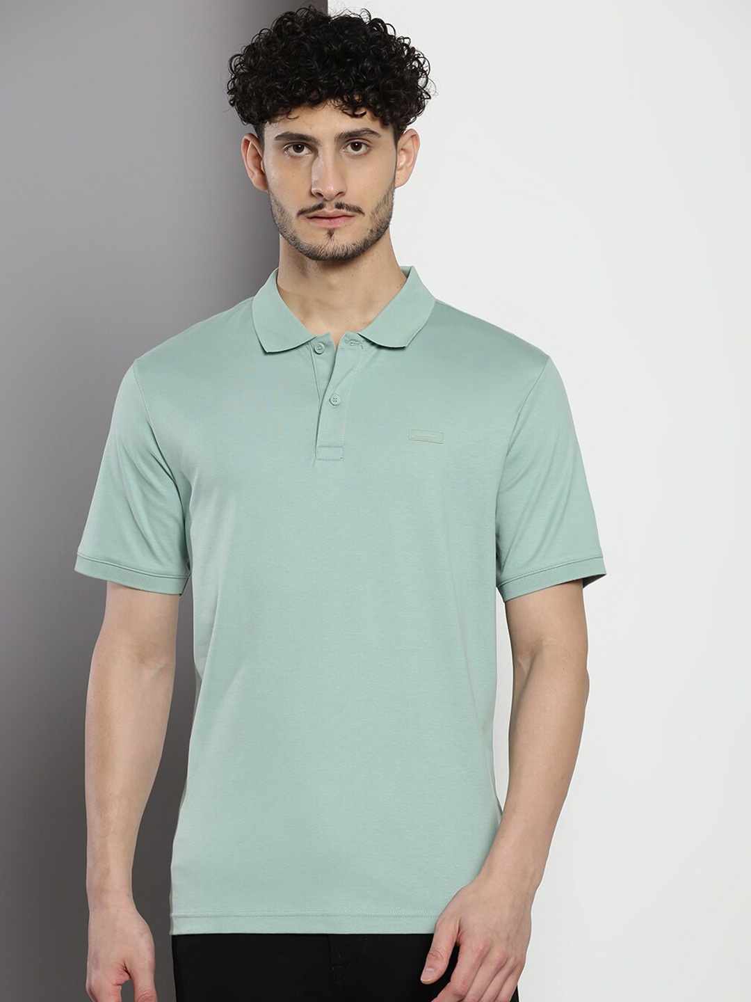 

Calvin Klein Jeans Polo Collar Slim Fit Pure Cotton T-shirt, Green