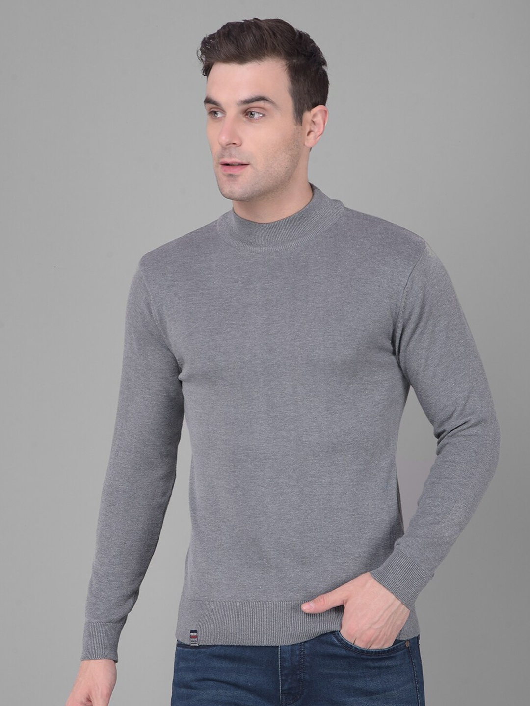 

COBB High Neck Acrylic Pullover Sweater, Grey