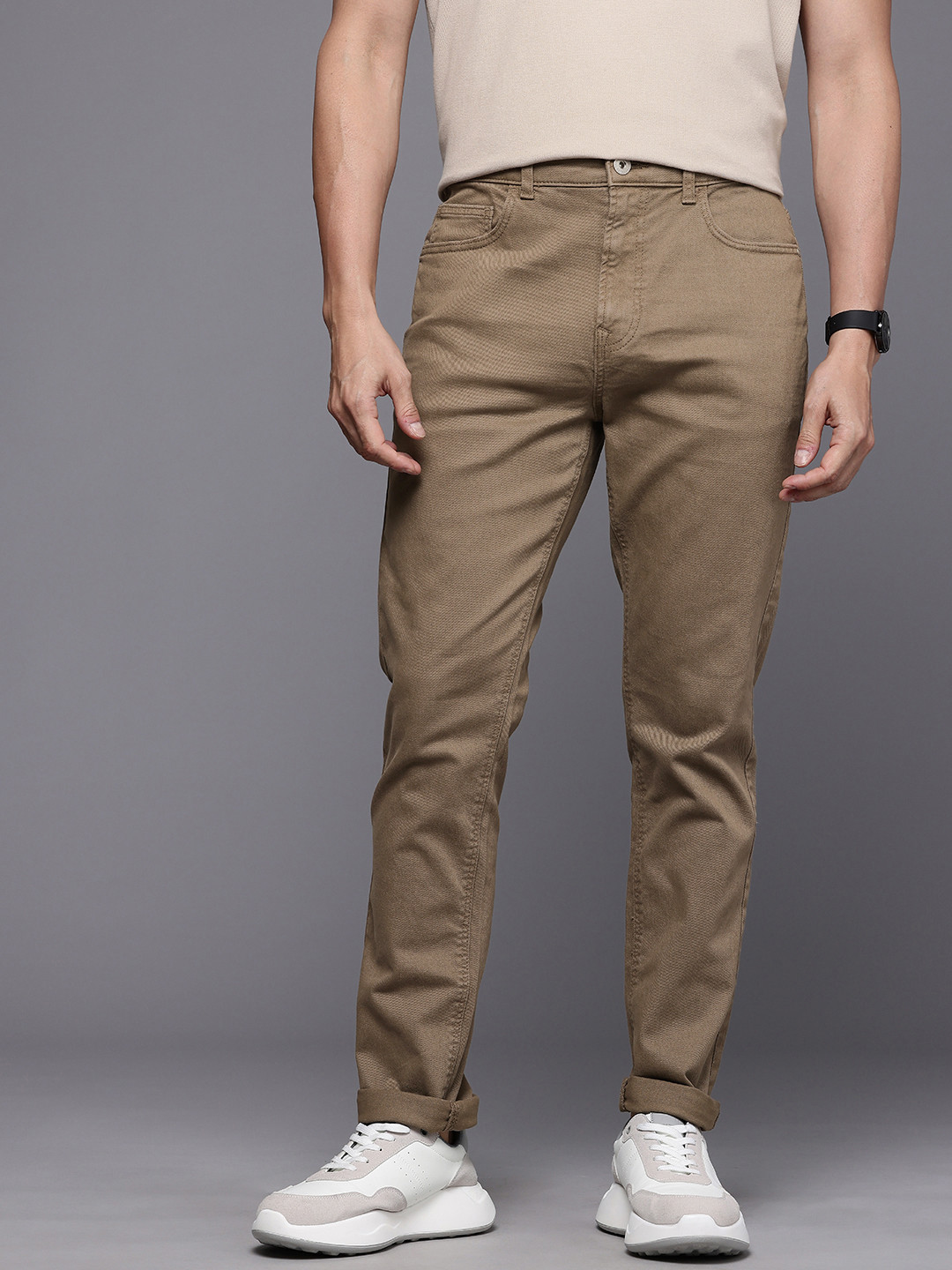 

NEXT Men Slim Fit Stretchable Jeans, Brown