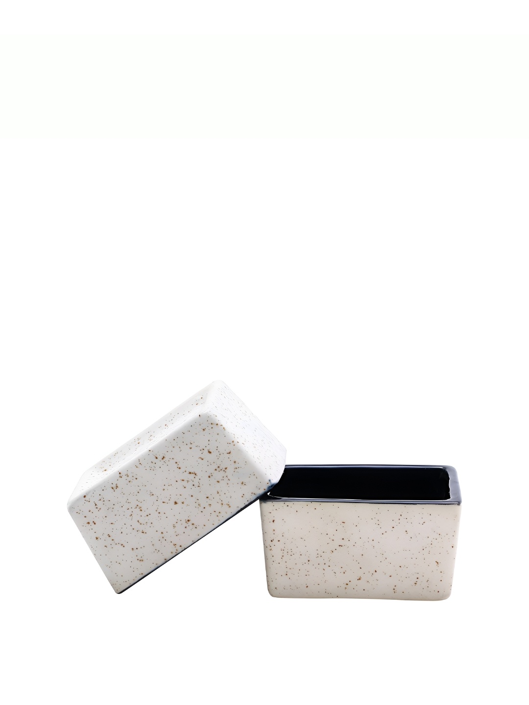 

caffeine Black & Cream 2 Pieces Ceramic Microwave Safe Dip & Sauce