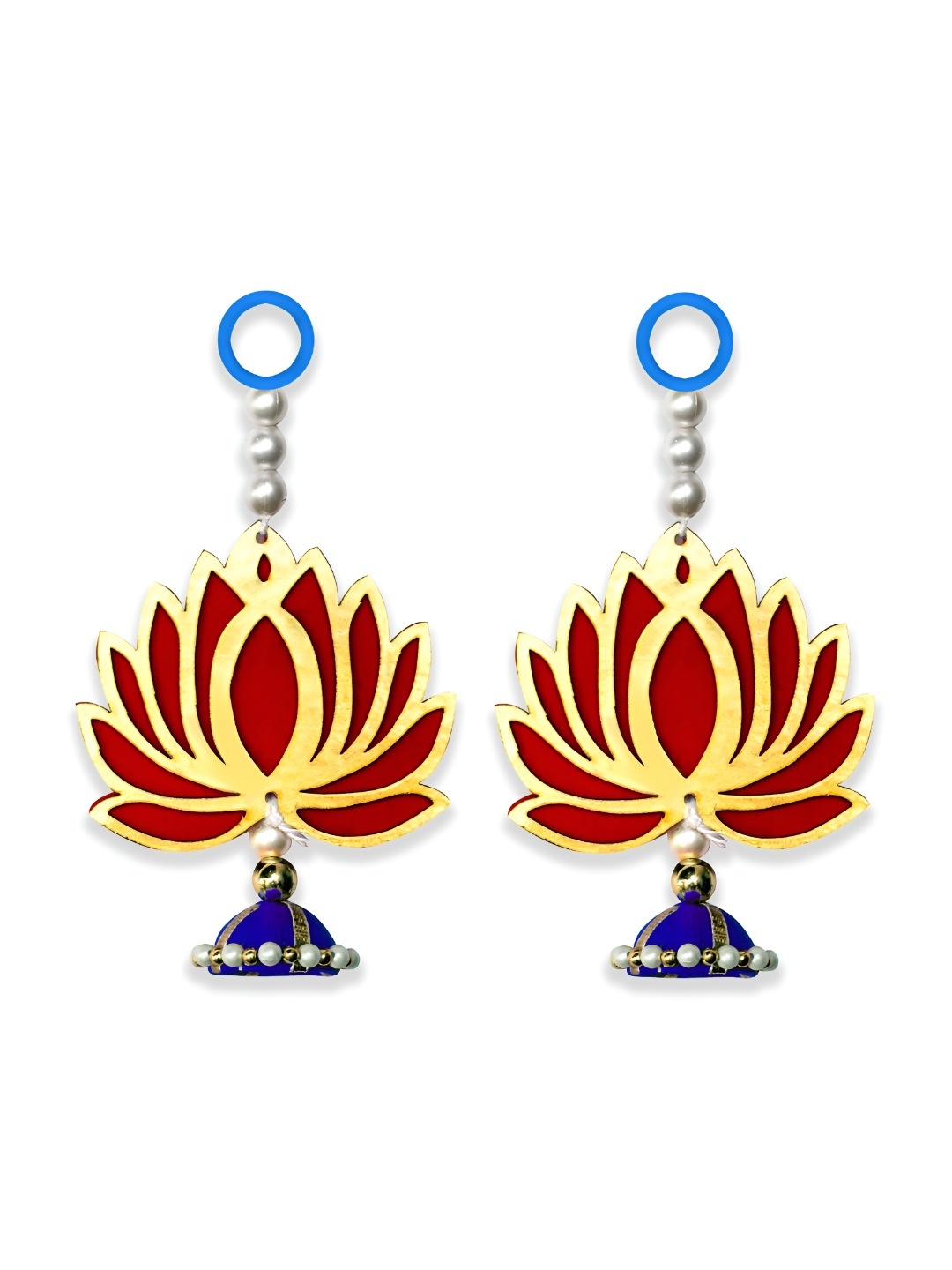 

iHandikart Red & Yellow 2 Pieces Hanging Artificial Flower