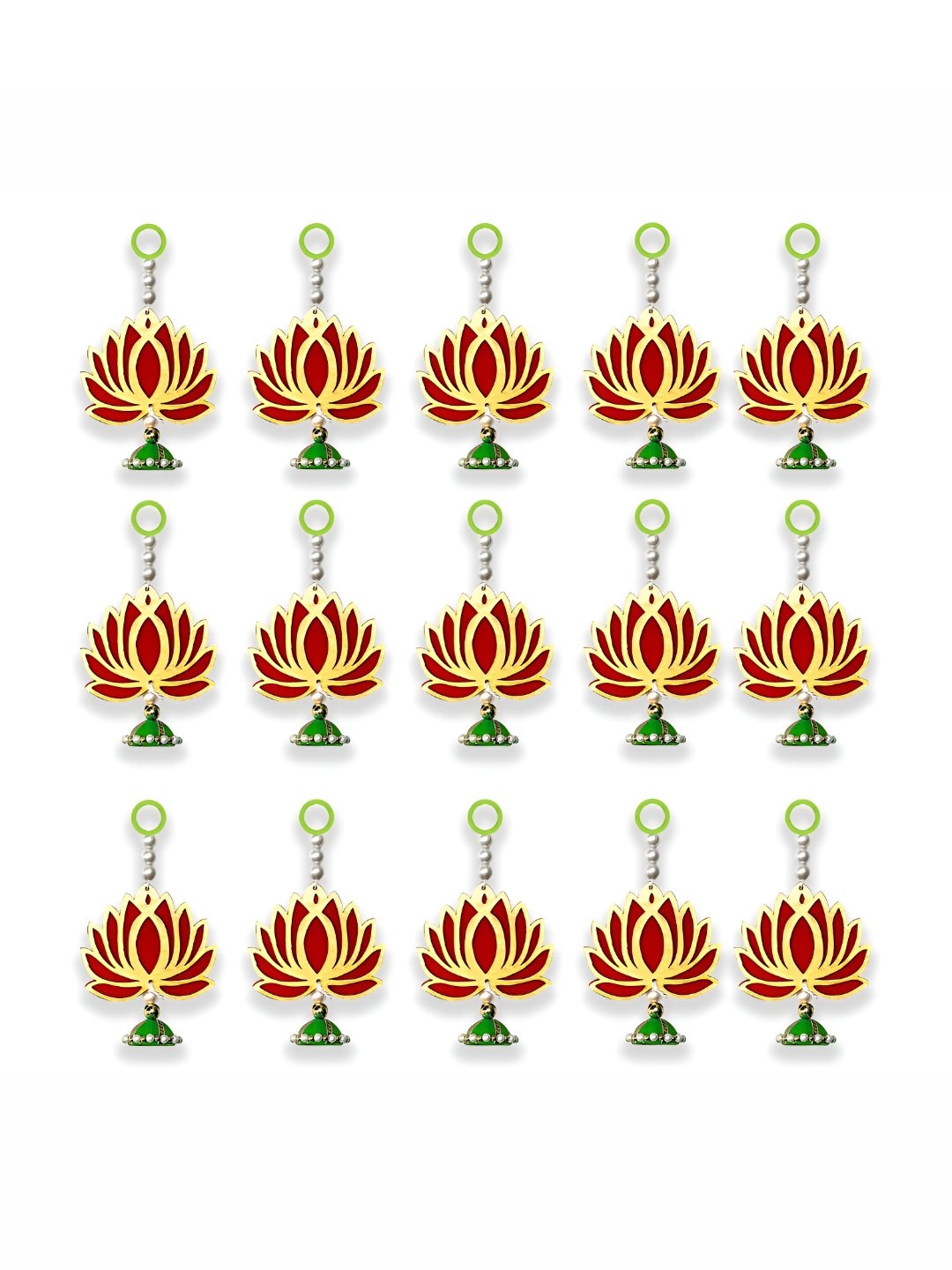 

iHandikart Green 15 Pieces Hanging Artificial Flower