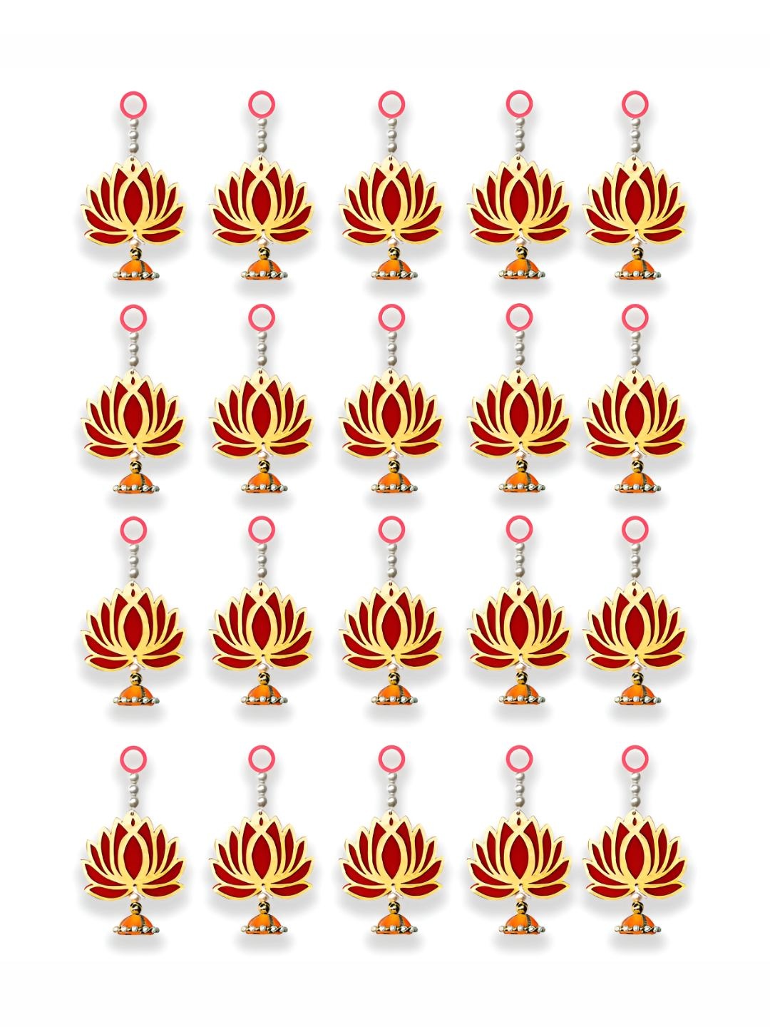 

iHandikart Red & Yellow 20 Pieces Hanging Artificial Flowers