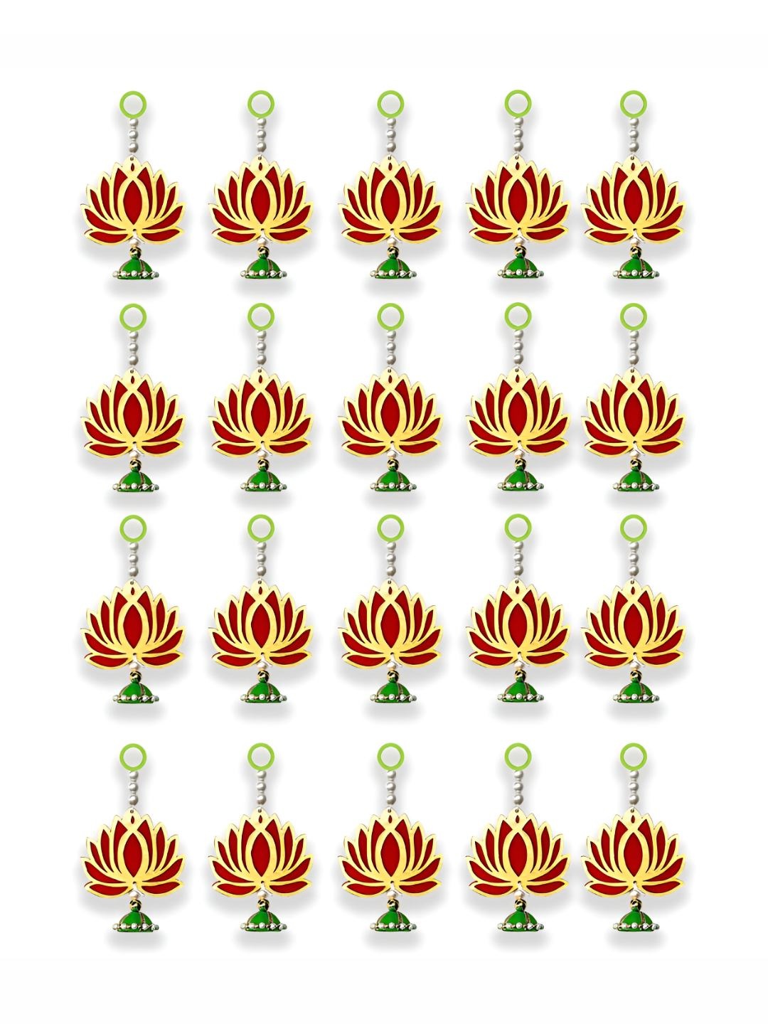 

iHandikart Green 20 Pieces Hanging Lotus Wall Door Decor