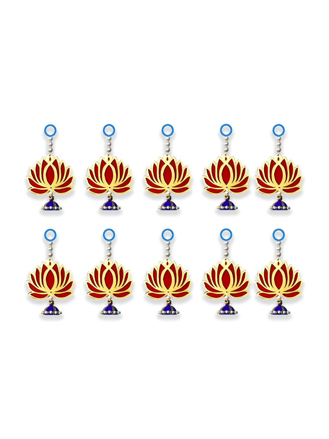 

iHandikart Red & Yellow 10 Pieces Hanging Artificial Flowers