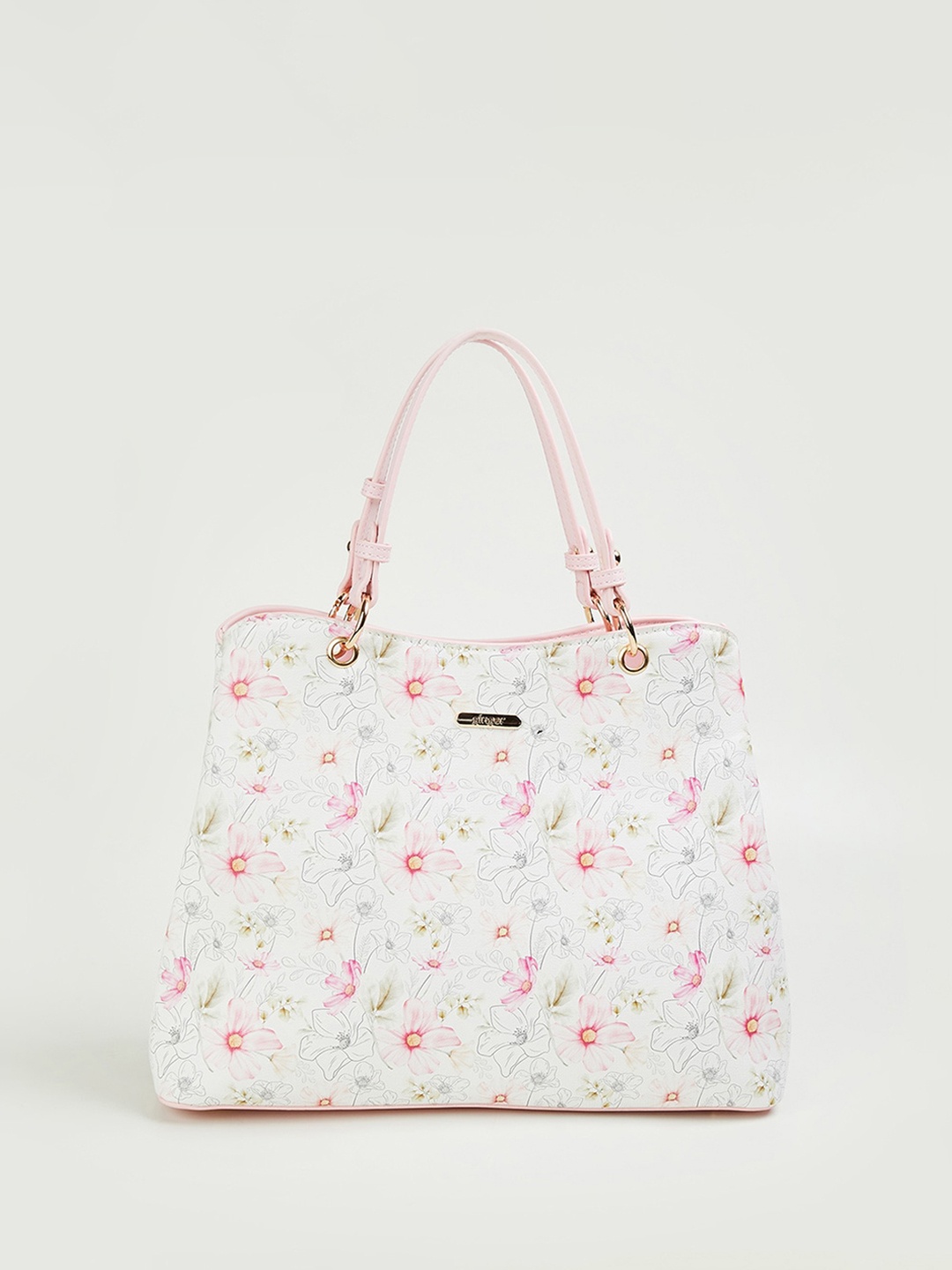 

Ginger by Lifestyle Floral Printed Structured Handheld Bag, White