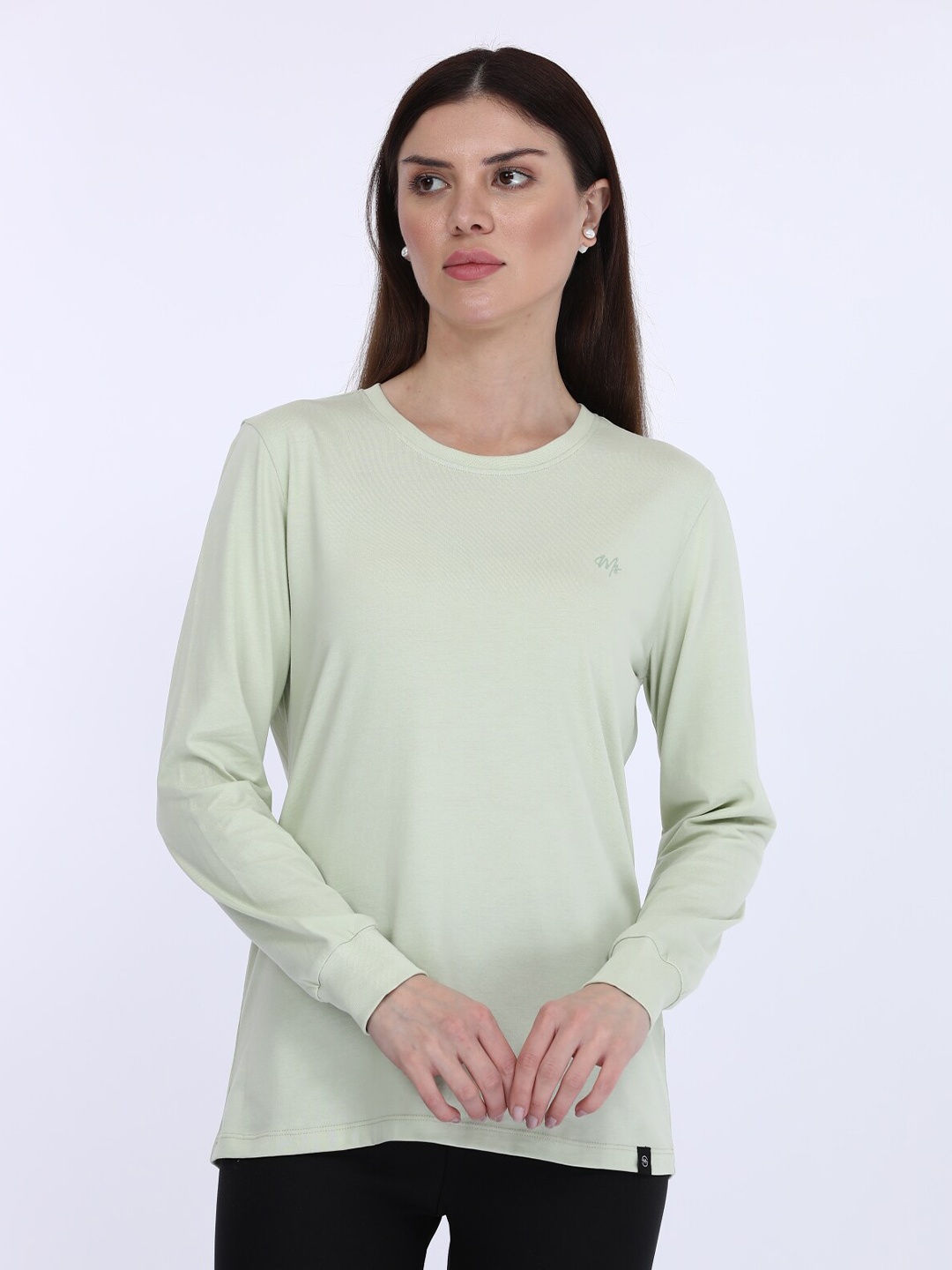 

MAYSIXTY Long Sleeves Pure Cotton T-shirt, Green