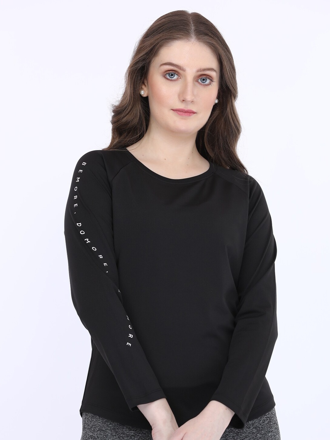 

MAYSIXTY Typography Printed Long Sleeves T-shirt, Black