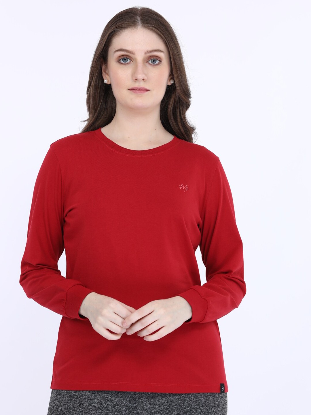 

MAYSIXTY Round Neck Pure Cotton T-shirt, Red