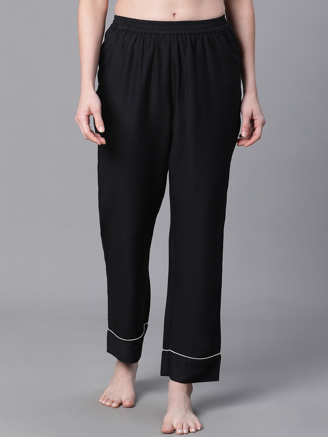 

Oxolloxo Solid Lounge Pants, Black