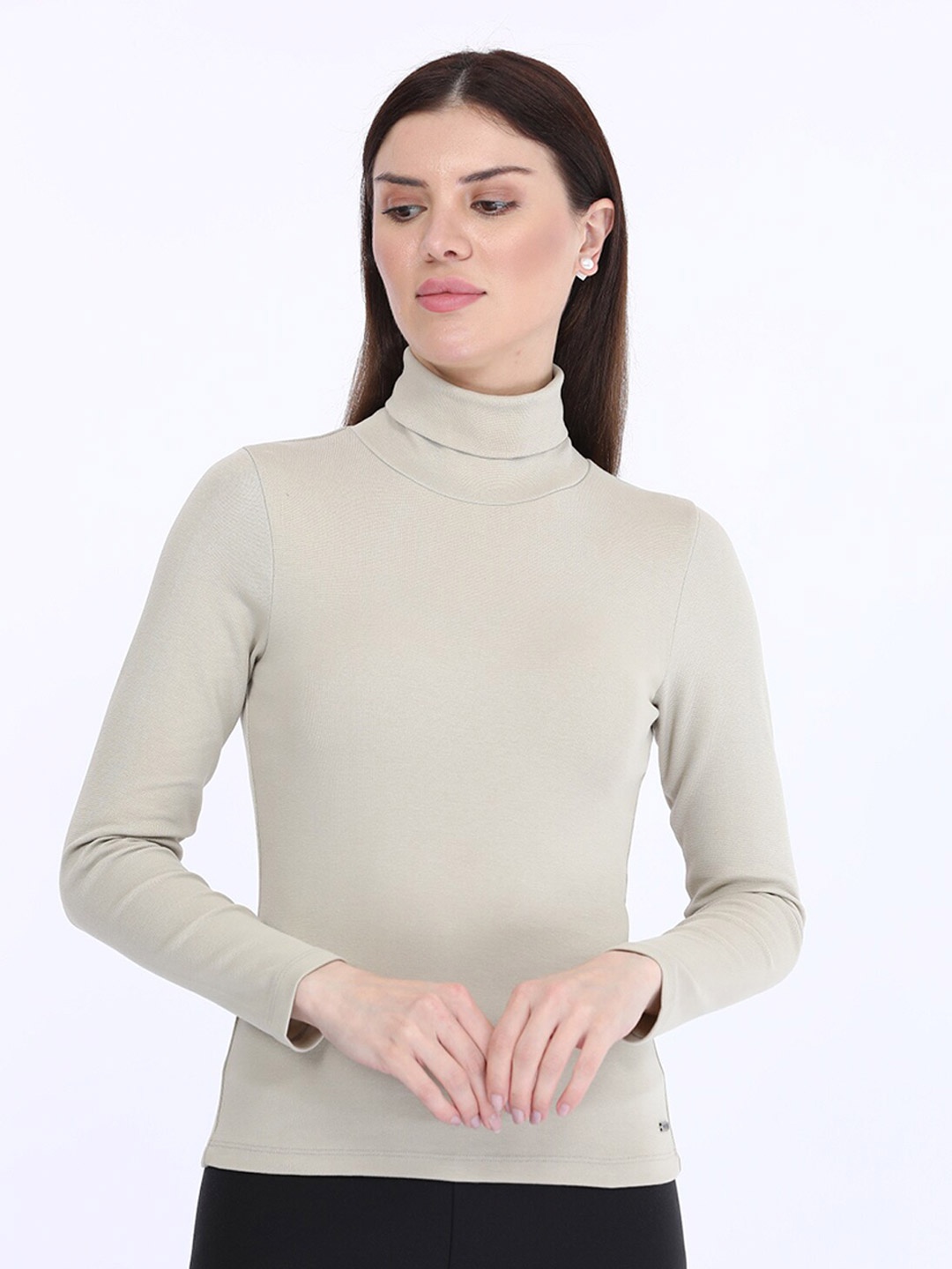 

MAYSIXTY High Neck Regular Fit T-Shirt, Beige