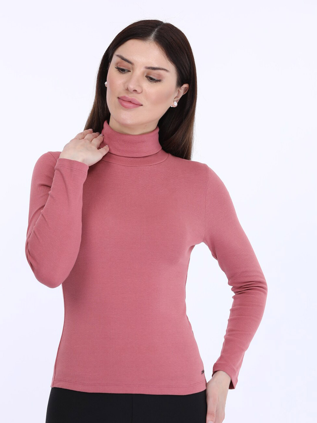 

MAYSIXTY High Neck Regular Fit T-Shirt, Pink